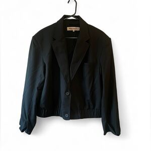 Free People Agnes Solid black blazer minimalist jacket in size medium. Brand new